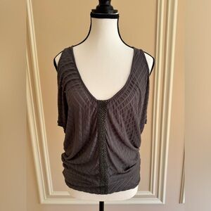 Guess Gray Cold Shoulder Blouse - Size Small